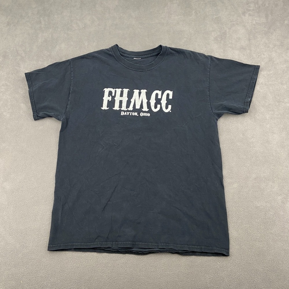 Vintage Y2K FHMCC First Heavy Metal Of Church Dayton Ohio T Shirt‎ Sz L Black